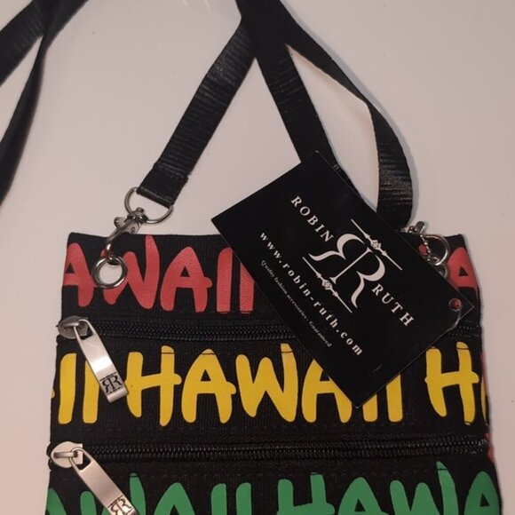 NEW Robin Ruth Hawaii Crossbody Bag Colorful Print Travel Pouch Purse Souvenir - Picture 2 of 9